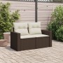 Gartensofa mit Kissen, 2-Sitzer, braunes synthetisches Rattan von , Outdoor-Sofas - Ref: Foro24-366209, Preis: 161,62 €, Raba...