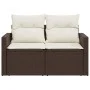 Garden sofa with cushions 2 seater brown synthetic rattan by , Outdoor sofas - Ref: Foro24-366209, Price: 159,03 €, Discount: %