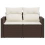Gartensofa mit Kissen, 2-Sitzer, braunes synthetisches Rattan von , Outdoor-Sofas - Ref: Foro24-366209, Preis: 161,62 €, Raba...
