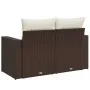 Garden sofa with cushions 2 seater brown synthetic rattan by , Outdoor sofas - Ref: Foro24-366209, Price: 159,03 €, Discount: %