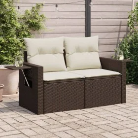 Garden sofa with cushions 2 seater brown synthetic rattan by , Outdoor sofas - Ref: Foro24-366221, Price: 176,30 €, Discount: %