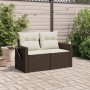 Garden sofa with cushions 2 seater brown synthetic rattan by , Outdoor sofas - Ref: Foro24-366221, Price: 172,34 €, Discount: %