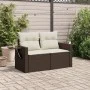 Garden sofa with cushions 2 seater brown synthetic rattan by , Outdoor sofas - Ref: Foro24-366221, Price: 176,30 €, Discount: %