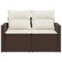 Gartensofa mit Kissen, 2-Sitzer, braunes synthetisches Rattan von , Outdoor-Sofas - Ref: Foro24-366221, Preis: 176,30 €, Raba...