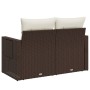 Garden sofa with cushions 2 seater brown synthetic rattan by , Outdoor sofas - Ref: Foro24-366221, Price: 172,34 €, Discount: %