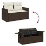 Gartensofa mit Kissen, 2-Sitzer, braunes synthetisches Rattan von , Outdoor-Sofas - Ref: Foro24-366221, Preis: 176,30 €, Raba...