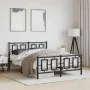 Estructura de cama cabecero y estribo metal negro 135x190 cm de , Camas y somieres - Ref: Foro24-374258, Precio: 127,38 €, De...