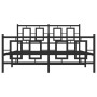 Estructura de cama cabecero y estribo metal negro 135x190 cm de , Camas y somieres - Ref: Foro24-374258, Precio: 129,19 €, De...