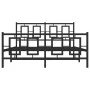 Estructura de cama cabecero y estribo metal negro 135x190 cm de , Camas y somieres - Ref: Foro24-374258, Precio: 127,38 €, De...