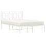 Bettgestell aus Metall mit weißem Kopfteil 120x190 cm von , Betten und Lattenroste - Ref: Foro24-374287, Preis: 99,78 €, Raba...