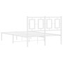 Bettgestell aus Metall mit weißem Kopfteil 120x190 cm von , Betten und Lattenroste - Ref: Foro24-374287, Preis: 99,78 €, Raba...