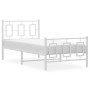 Metallbettgestell mit Kopf- und Fußteil weiß 90x190 cm von , Betten und Lattenroste - Ref: Foro24-374300, Preis: 84,06 €, Rab...