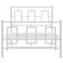 Metal bed frame with headboard and footboard white 90x190 cm by , Beds and slatted bases - Ref: Foro24-374300, Price: 82,90 €...