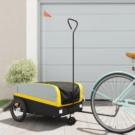 Black and yellow iron bicycle trailer 45 kg by , Bicycle trailers - Ref: Foro24-94071, Price: 90,05 €, Discount: %
