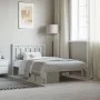 Metal bed frame with white headboard 100x200 cm by , Beds and slatted bases - Ref: Foro24-374285, Price: 73,74 €, Discount: %