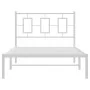 Metal bed frame with white headboard 100x200 cm by , Beds and slatted bases - Ref: Foro24-374285, Price: 73,74 €, Discount: %