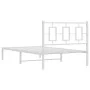 Metal bed frame with white headboard 100x200 cm by , Beds and slatted bases - Ref: Foro24-374285, Price: 73,74 €, Discount: %