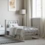 Estructura cama metal con cabecero y pie cama blanca 75x190 cm de , Camas y somieres - Ref: Foro24-374298, Precio: 75,24 €, D...