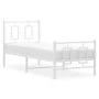 Metal bed frame with headboard and footboard white 75x190 cm by , Beds and slatted bases - Ref: Foro24-374298, Price: 74,26 €...