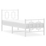 Metallbettgestell mit Kopf- und Fußteil weiß 75x190 cm von , Betten und Lattenroste - Ref: Foro24-374298, Preis: 75,31 €, Rab...