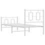 Metallbettgestell mit Kopf- und Fußteil weiß 75x190 cm von , Betten und Lattenroste - Ref: Foro24-374298, Preis: 75,31 €, Rab...
