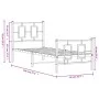 Metal bed frame with headboard and footboard white 75x190 cm by , Beds and slatted bases - Ref: Foro24-374298, Price: 74,26 €...