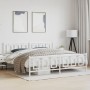 Estructura cama metal con cabecero y pie cama blanco 193x203 cm de , Camas y somieres - Ref: Foro24-374314, Precio: 149,52 €,...