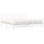 Estructura cama metal con cabecero y pie cama blanco 193x203 cm de , Camas y somieres - Ref: Foro24-374314, Precio: 149,52 €,...