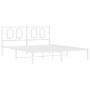 Estructura de cama con cabecero metal blanca 160x200 cm