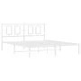 White metal bed frame with headboard 160x200 cm by , Beds and slatted bases - Ref: Foro24-374293, Price: 106,47 €, Discount: %