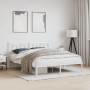 Bettgestell aus weißem Metall mit Kopfteil 160x200 cm von , Betten und Lattenroste - Ref: Foro24-374293, Preis: 107,98 €, Rab...