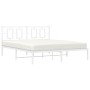 Bettgestell aus weißem Metall mit Kopfteil 160x200 cm von , Betten und Lattenroste - Ref: Foro24-374293, Preis: 107,98 €, Rab...