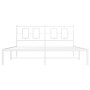 Bettgestell aus weißem Metall mit Kopfteil 160x200 cm von , Betten und Lattenroste - Ref: Foro24-374293, Preis: 107,98 €, Rab...