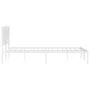 White metal bed frame with headboard 160x200 cm by , Beds and slatted bases - Ref: Foro24-374293, Price: 106,47 €, Discount: %