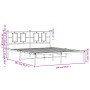 Bettgestell aus weißem Metall mit Kopfteil 160x200 cm von , Betten und Lattenroste - Ref: Foro24-374293, Preis: 107,98 €, Rab...