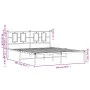 White metal bed frame with headboard 160x200 cm by , Beds and slatted bases - Ref: Foro24-374293, Price: 106,47 €, Discount: %