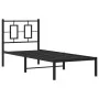 Bed frame with black metal headboard 80x200 cm by , Beds and slatted bases - Ref: Foro24-374232, Price: 70,29 €, Discount: %
