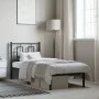 Bed frame with black metal headboard 80x200 cm by , Beds and slatted bases - Ref: Foro24-374232, Price: 70,29 €, Discount: %