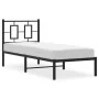 Bed frame with black metal headboard 80x200 cm by , Beds and slatted bases - Ref: Foro24-374232, Price: 70,29 €, Discount: %