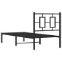 Bed frame with black metal headboard 80x200 cm by , Beds and slatted bases - Ref: Foro24-374232, Price: 70,29 €, Discount: %