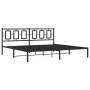 Estructura de cama con cabecero metal negro 193x203 cm de , Camas y somieres - Ref: Foro24-374247, Precio: 126,11 €, Descuent...