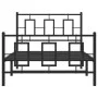 Bed frame with headboard and black metal footboard 100x190cm by , Beds and slatted bases - Ref: Foro24-374253, Price: 89,93 €...