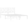White metal bed frame with headboard 140x200 cm by , Beds and slatted bases - Ref: Foro24-374291, Price: 103,78 €, Discount: %