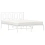 White metal bed frame with headboard 140x200 cm by , Beds and slatted bases - Ref: Foro24-374291, Price: 103,78 €, Discount: %