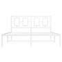 White metal bed frame with headboard 140x200 cm by , Beds and slatted bases - Ref: Foro24-374291, Price: 105,14 €, Discount: %