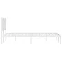 White metal bed frame with headboard 140x200 cm by , Beds and slatted bases - Ref: Foro24-374291, Price: 103,78 €, Discount: %
