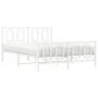 Metal bed frame with headboard and white footboard 140x200 cm by , Beds and slatted bases - Ref: Foro24-374309, Price: 126,71...
