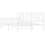 Metal bed frame with headboard and white footboard 140x200 cm by , Beds and slatted bases - Ref: Foro24-374309, Price: 128,02...