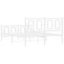 Metal bed frame with headboard and white footboard 140x200 cm by , Beds and slatted bases - Ref: Foro24-374309, Price: 126,71...