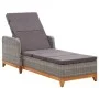 Lounger in synthetic rattan and solid gray acacia wood by vidaXL, Loungers - Ref: Foro24-46013, Price: 210,62 €, Discount: %